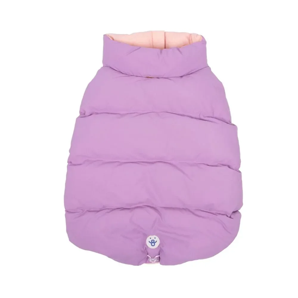 Purple Dog Puffer Jacket Oodles Quilted Bubble Hem Small